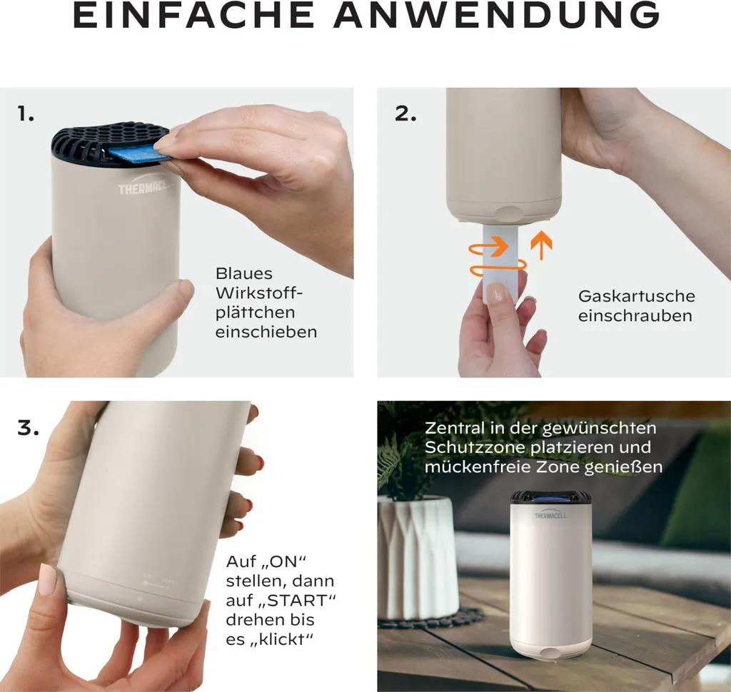 Stop aux moustiques : Thermacell Protect diffuseur sur pied crème 20m² - 4