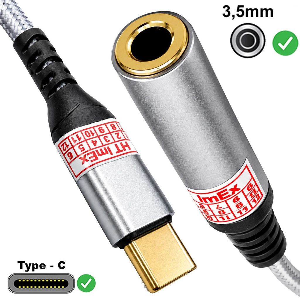 USB C zu 3.5 mm AUX Klinke Adapter Hi-Fi Audio nylonkabel für Razer, Asus, MSI Gaming Laptop Notebook PC