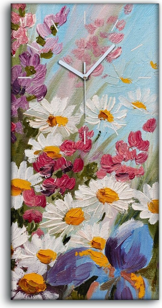 Dekor Leinwand Uhr Wandbilder Geräuschlos 30x60 Ölgemälde Blumen Pflanze Kunst - weiße Hände
