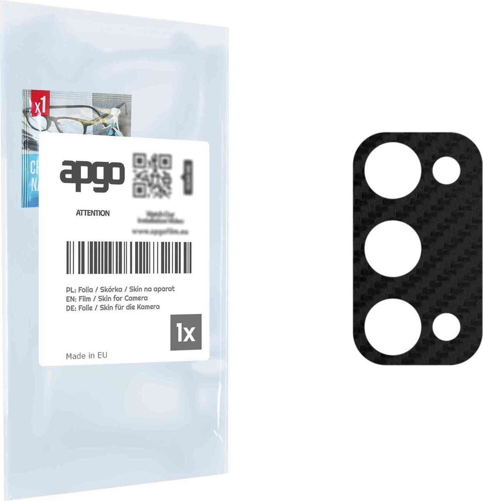 apgo Objektivschutz-Folie, Kameraschutz kompatibel mit Realme Q2, Carbon-Imitation, Rückseite Schutzfolie für Kamera-Insel, Hinten Folie, kratzfe...