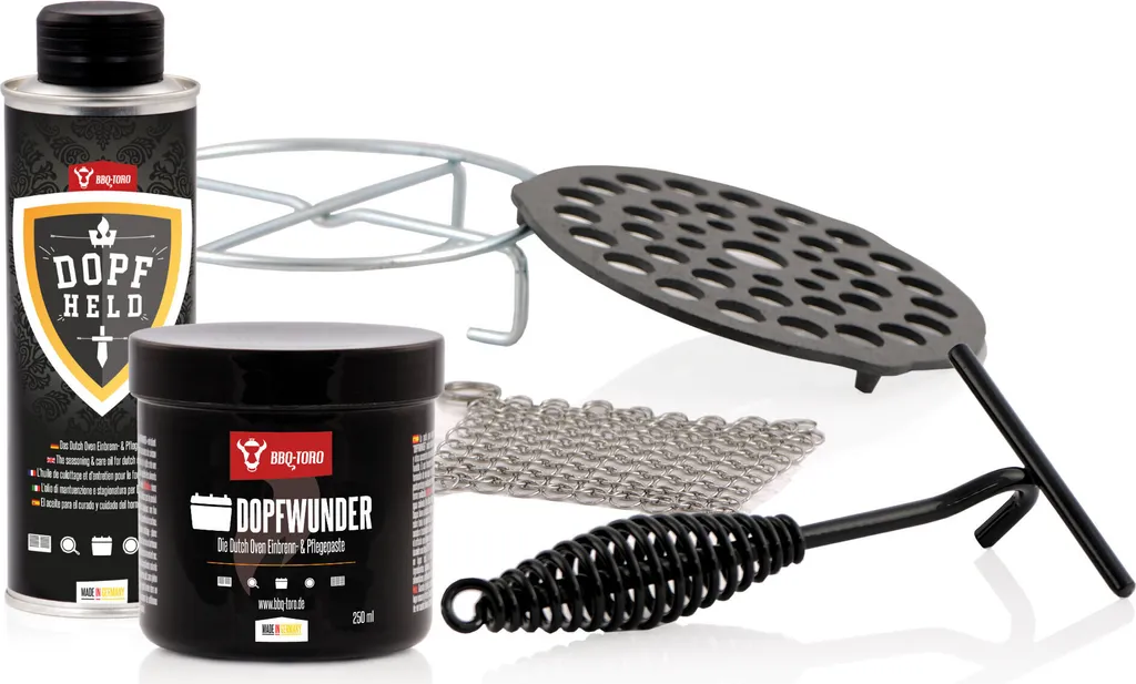 Kit d'Entretien Dutch Oven BBQ-Toro de 6 Pièces et Soin Dopfheld Bio