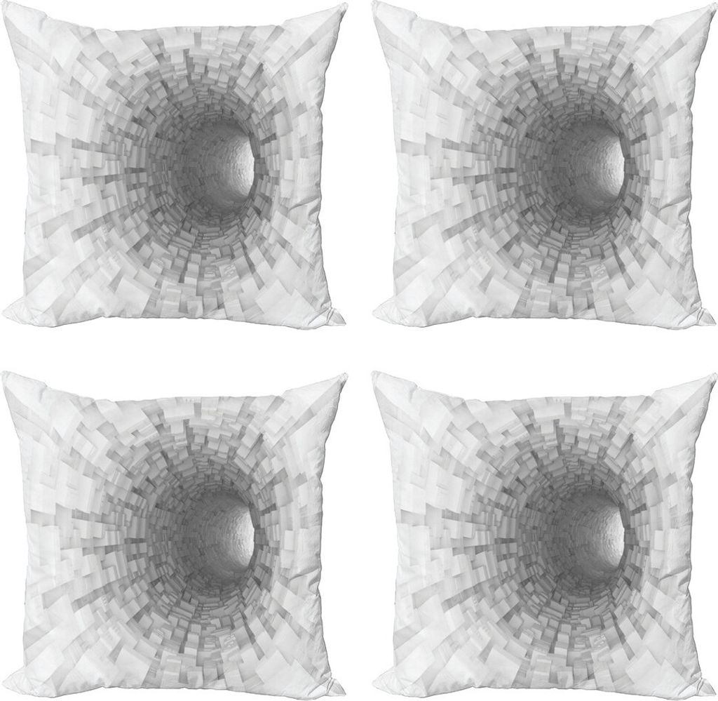 ABAKUHAUS Weltraum Kissenbezug Set (4 Stück), Digital-Raum-Feld, Moderner Doppelseitiger Digitaldruck, 45 cm x 45 cm, Grau