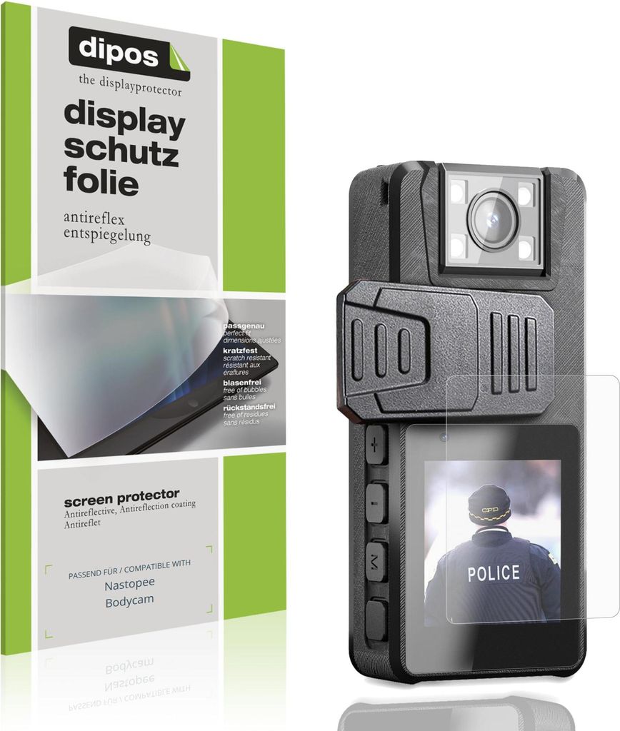 4x Schutzfolie für Nastopee Bodycam matt Displayschutzfolie Folie Display Schutz dipos