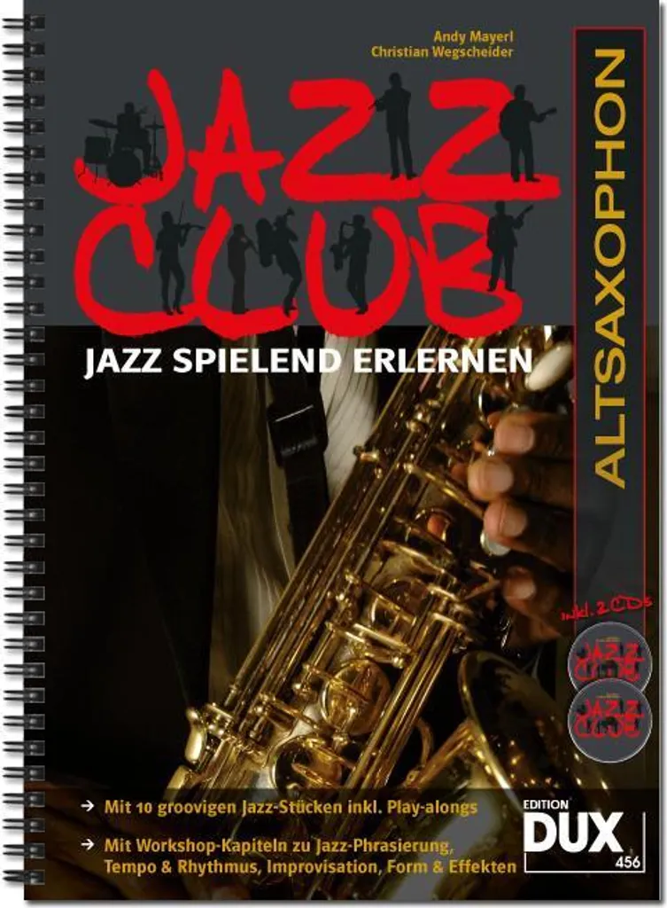 Livre de partitions Jazz Club Saxophone Alto avec double CD audio inclus