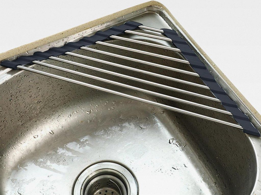 Dreieck Geschirrabtropfgestell | Triangle Dish Drying Rack Sink Drainer,Faltbarer Schwammhalter, Geschirrabtropfgestell, multifunktionaler, aufroll...