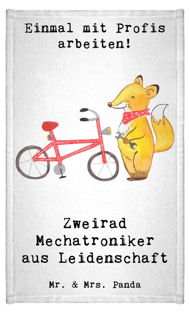 Mr. & Mrs. Panda Handtuch Zweirad Mechatroniker Leidenschaft - Weiß - Geschenk, badezimmer, gäste wc, Frotteehandtuch, Klein, Frotteetuch