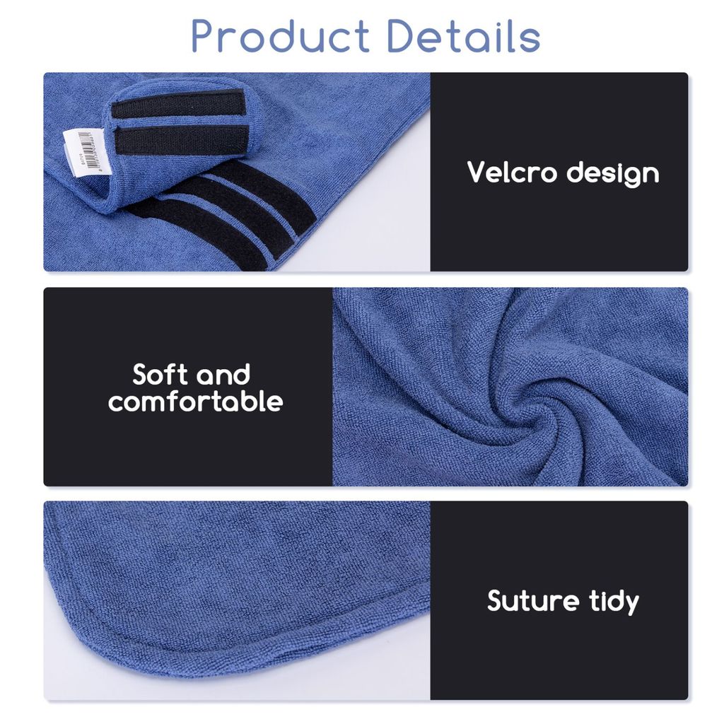 Hundebademantel Mikrofaser mit Klettverschluss,Super saugfähig und schnell trocknend,Bademantel für alle Katzen und Hunde Hundehandtuch Weich (XS)
