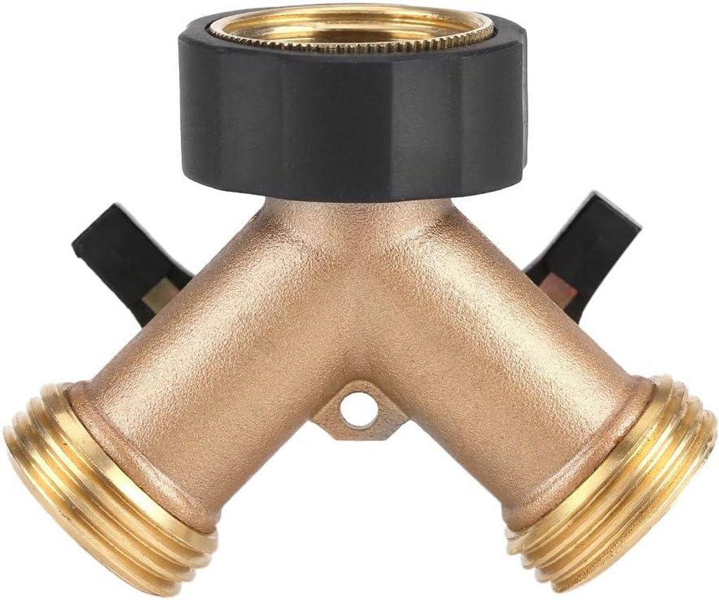 Messing Wasserhahn Adapter 2 Way Y Form 3/4 Schlauchanschluss für Garten Bewässerung(European Standard 3/4)