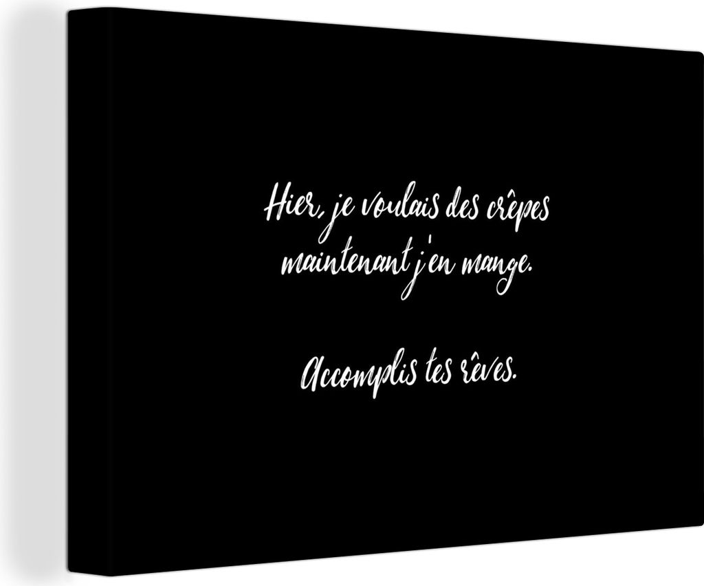 OneMillionCanvasses - Leinwandbilder - 140x90 cm, Pfannkuchenliebhaber - Sprichwörter - Zitate - Hier, je voulais des crêpes, Wandbilder Kunstd...