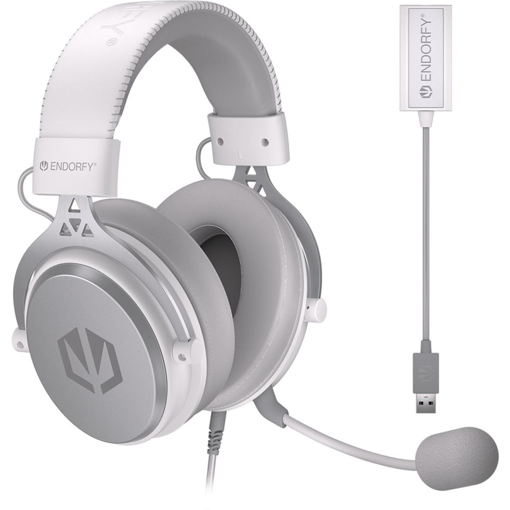 ENDORFY Headset Over-Ear Viro Plus USB Onyx White, USB externe Soundkarte