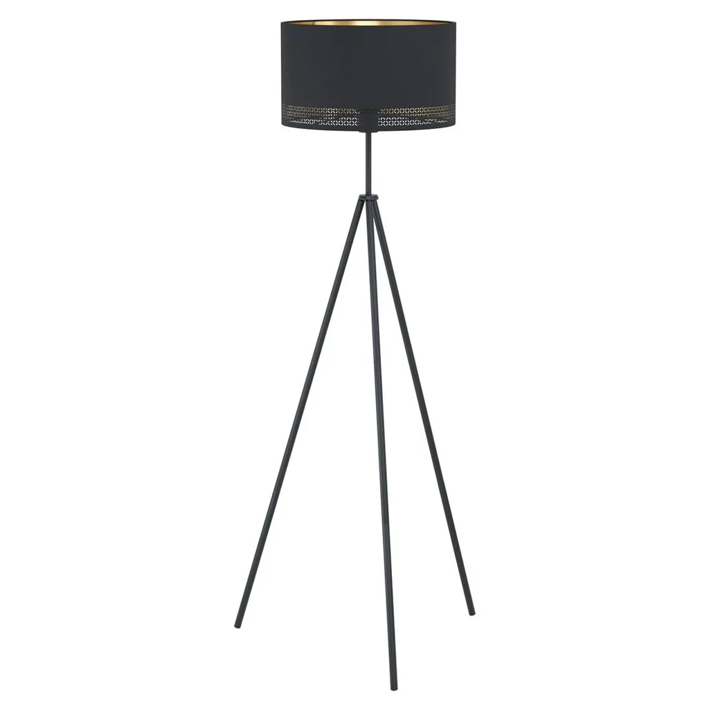 Plafonnier Élégant pour Éclairage Non Éblouissant Noir et Or E27