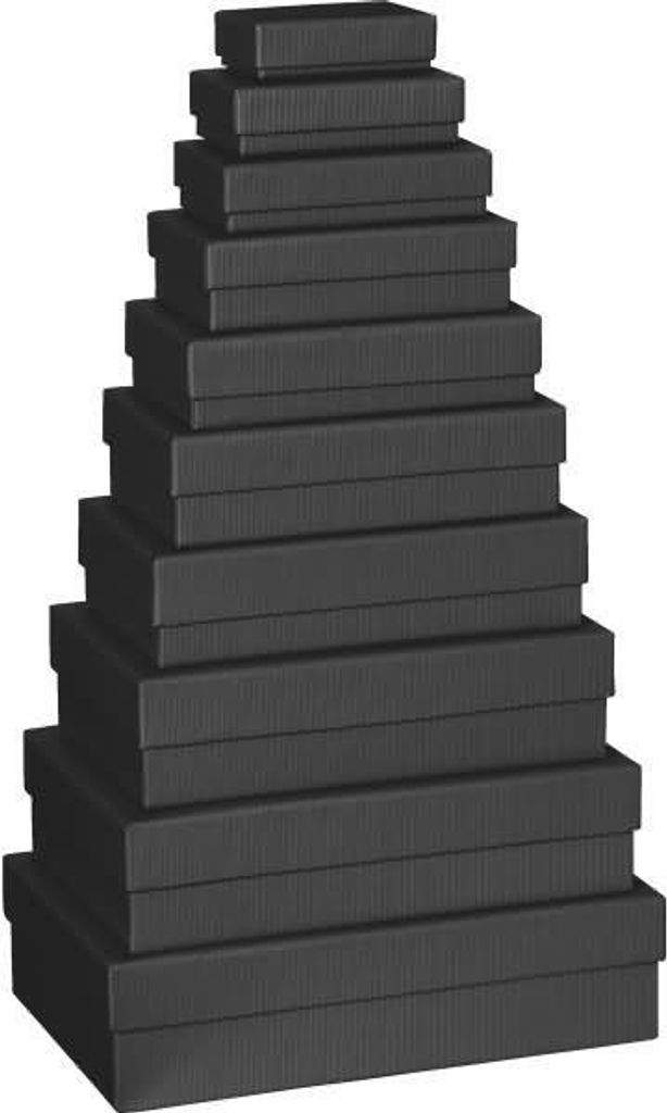Geschenkkarton Uni schwarz 2553 7822 70 10tlg Flach