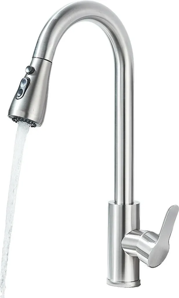 Rubinetto Cucina Design Moderno Nichel Spazzolato Z - Girevole 360°