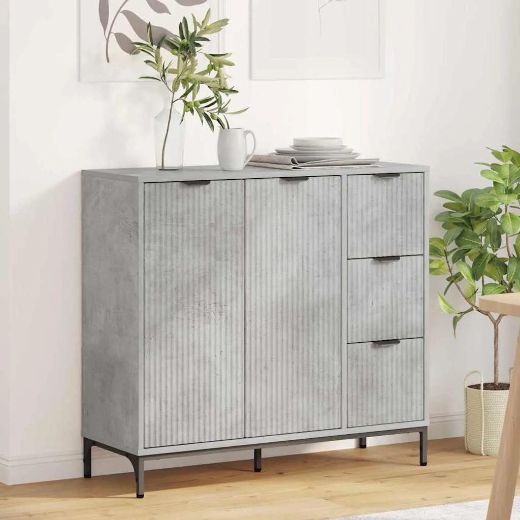 vidaXL Buffet Salvaspazio 89.5 cm Grigio Cemento - Ideale per Famiglie