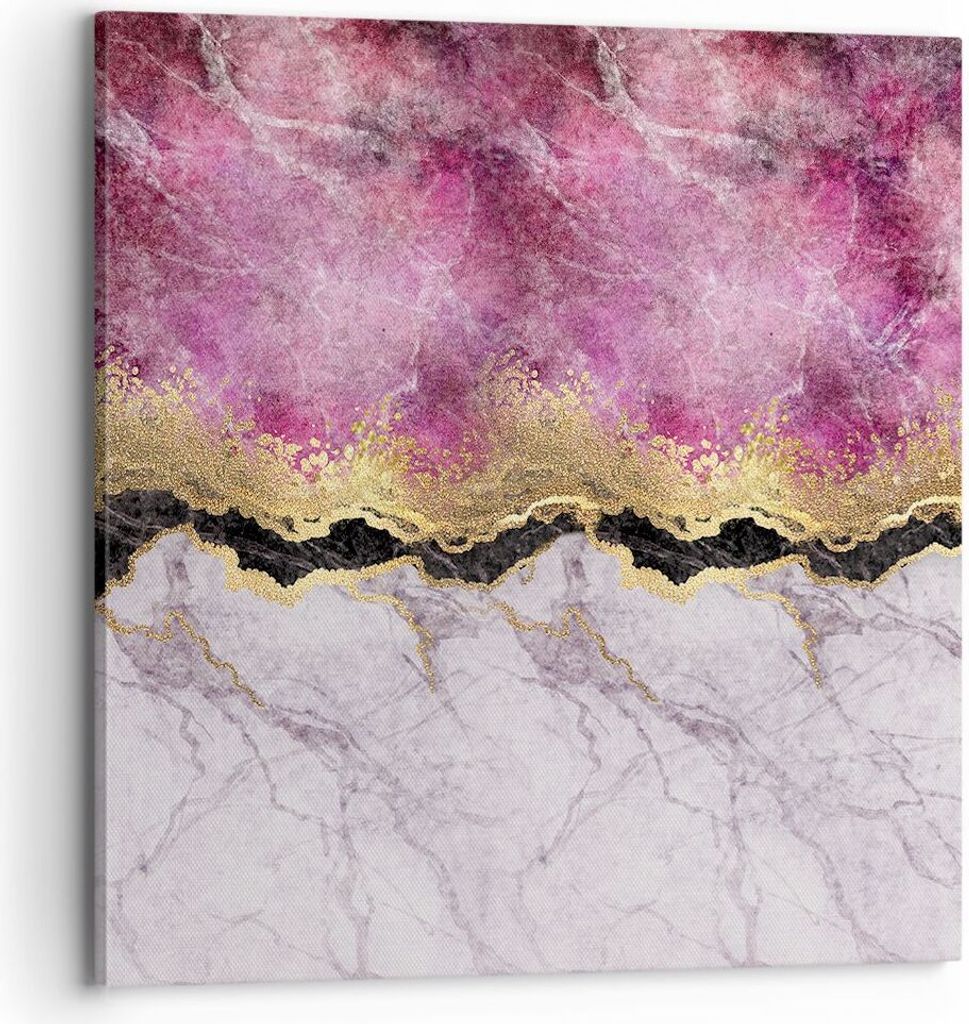 Bild auf Leinwand - Leinwandbild - Einteilig - Rosa golden Hintergrund - 70x70cm - Wand Bild - Wanddeko - Wandbilder - Leinwanddruck - Bilder - Wan...