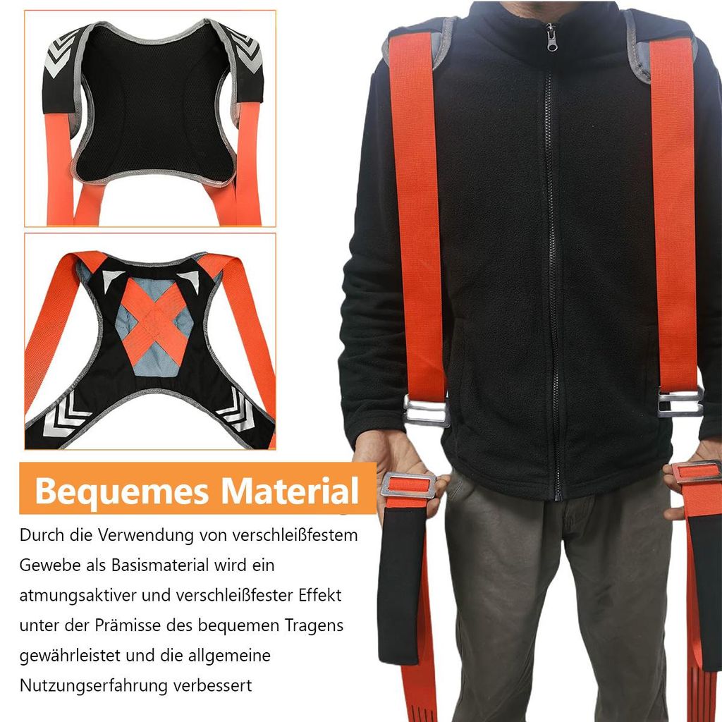 AMFUN 4 Stück Tragegurte Umzug Kit, Hebegurt Umzugshelfer, Tragegurt für 2 Personen mit Schwamm-Weste, Doppelt Shoulder Dolly Transportgurte, Geeignet für Mobile Möbel AMFUN 4 Stück Tragegurte Umzug Kit, Hebegurt Umzugshelfer, Tragegurt für 2 Personen mit Schwamm-Weste, Doppelt Shoulder Dolly Transportgurte, Geeignet für Mobile Möbel