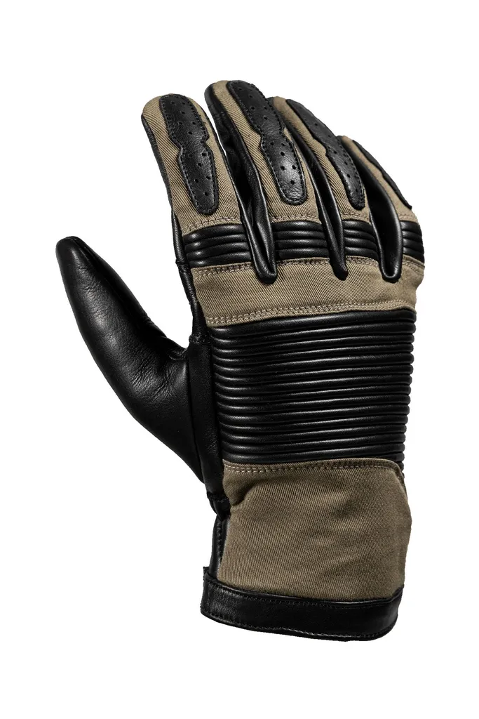 Gants John Doe Durango 2XL Noir et Khaki en cuir de vachette souple