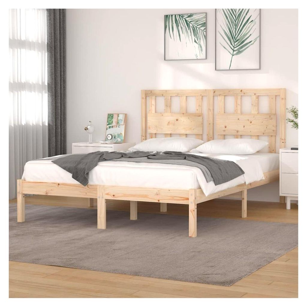 Bettgestell aus Massivholz 140x200 cm ohne Matratze