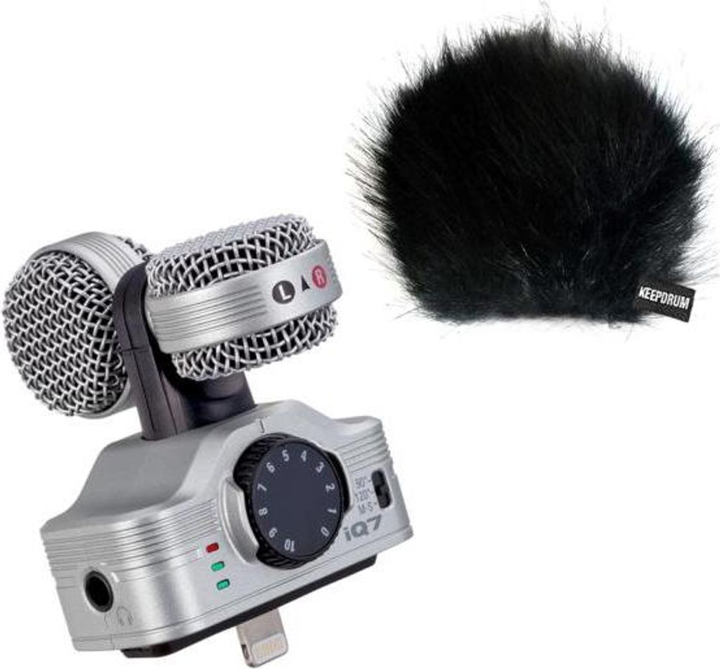 Zoom iQ7 Mikrofon für iOS-Geräte mit Windschutz