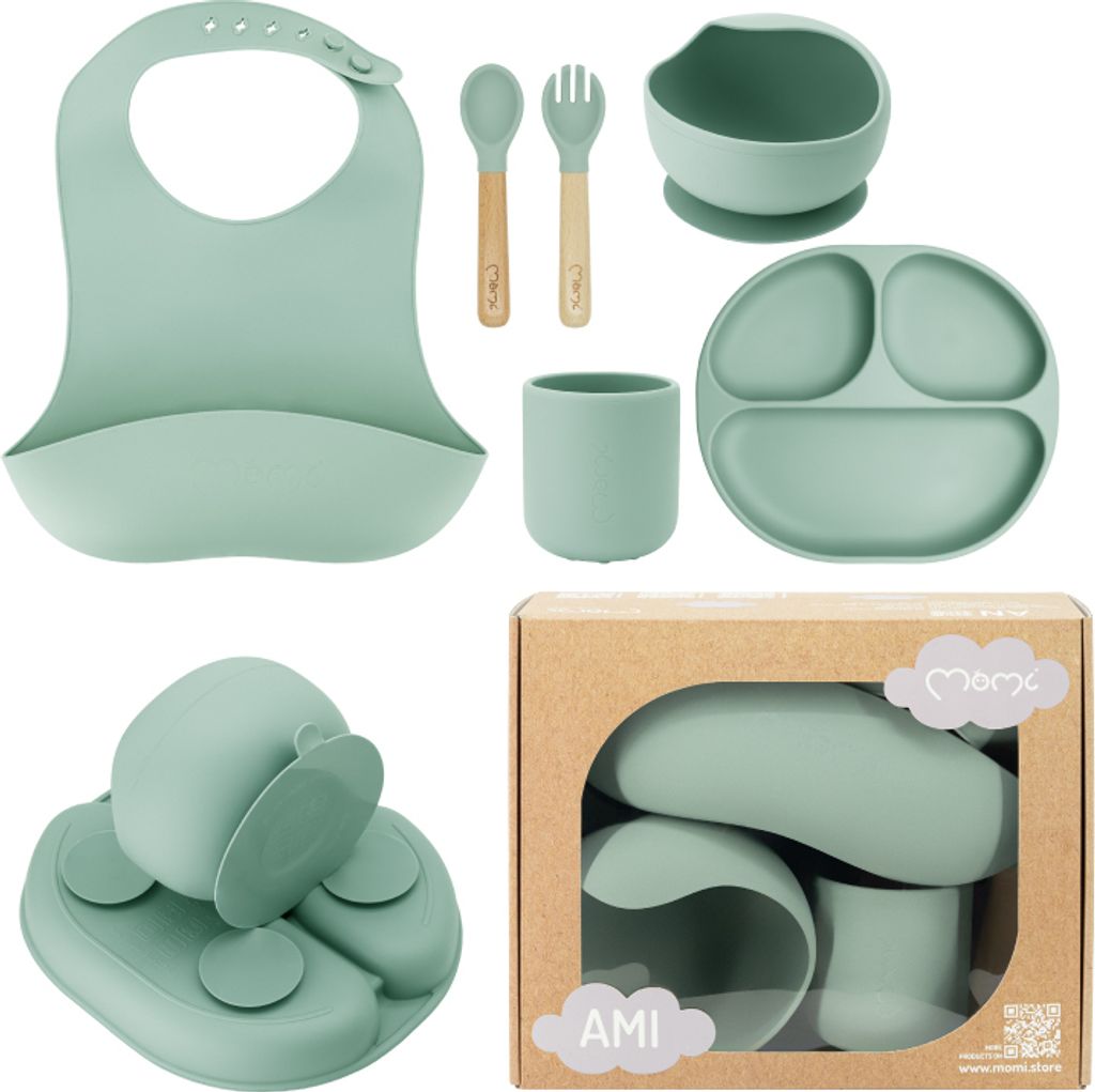 MoMi AMI - Set di stoviglie per bambini in silicone - Set Immagine del prodotto 