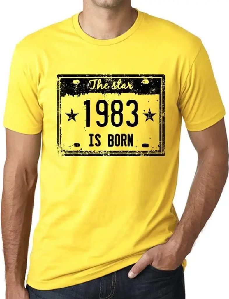 Herren Grafik T-Shirt Der Star wird 1983 geboren – The Star Is Born in 1983 – Geschenk 41. Geburtstag Jahrestag 41 Jahre Jubiläum 41 Jährige ...