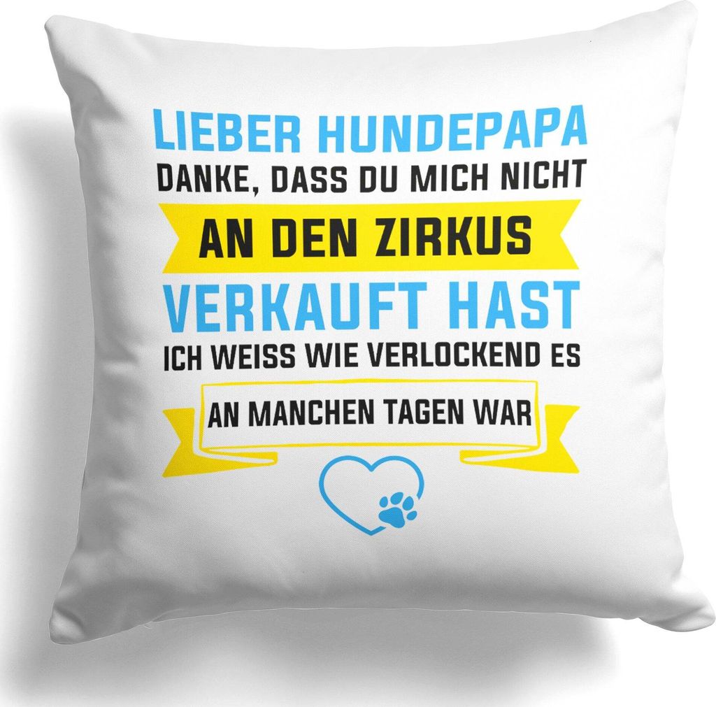 22Feels Hundepapa Geschenk Herrchen Hund Kissen Deko Männer Vatertag Geburtstag Weihnachten Hundeliebe Dekoration Couch Welpe Sofa Wohnaccessoire ...