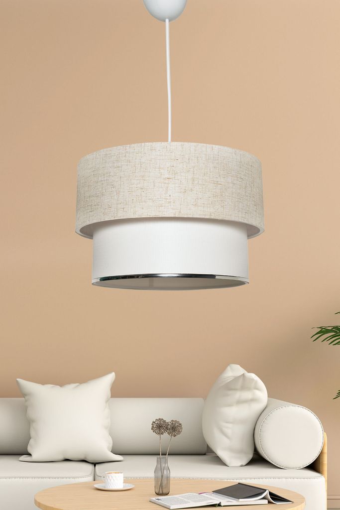 Opviq, TM121, Kronleuchter, Creme, Plastik, 30 x 30 x 65 cm Produktbild 