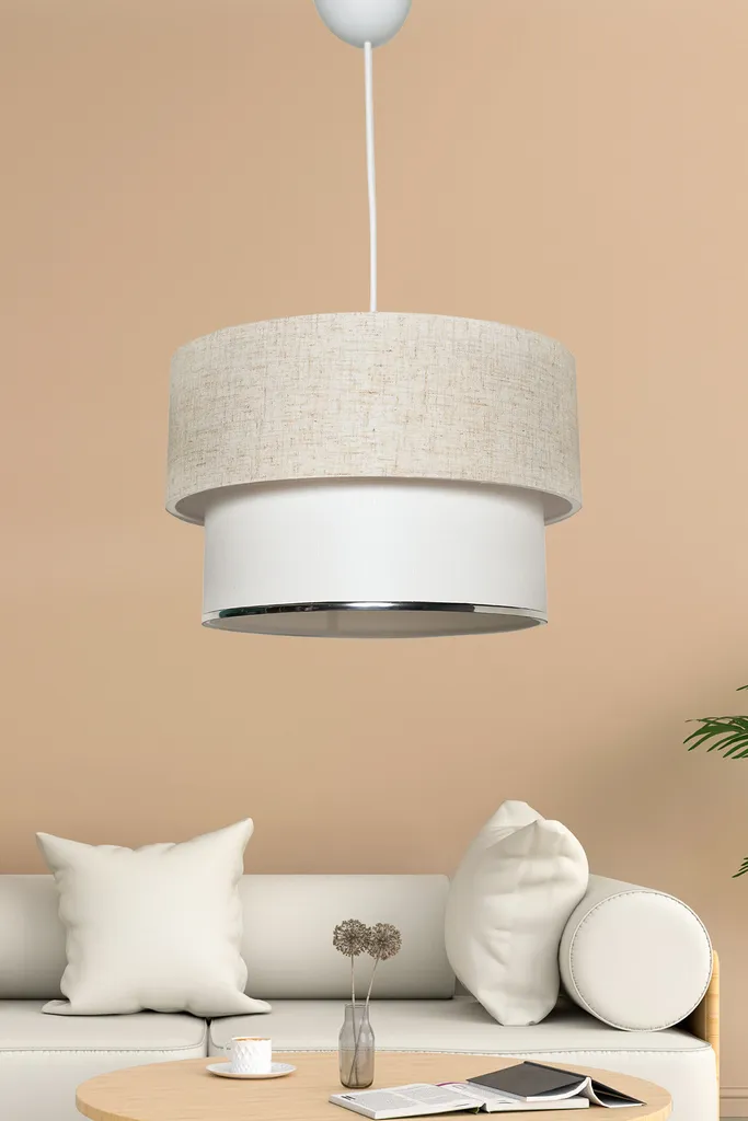 Lampadario Opviq TM121 Crema 30x30x65 cm - Stile Minimal ed Elegante