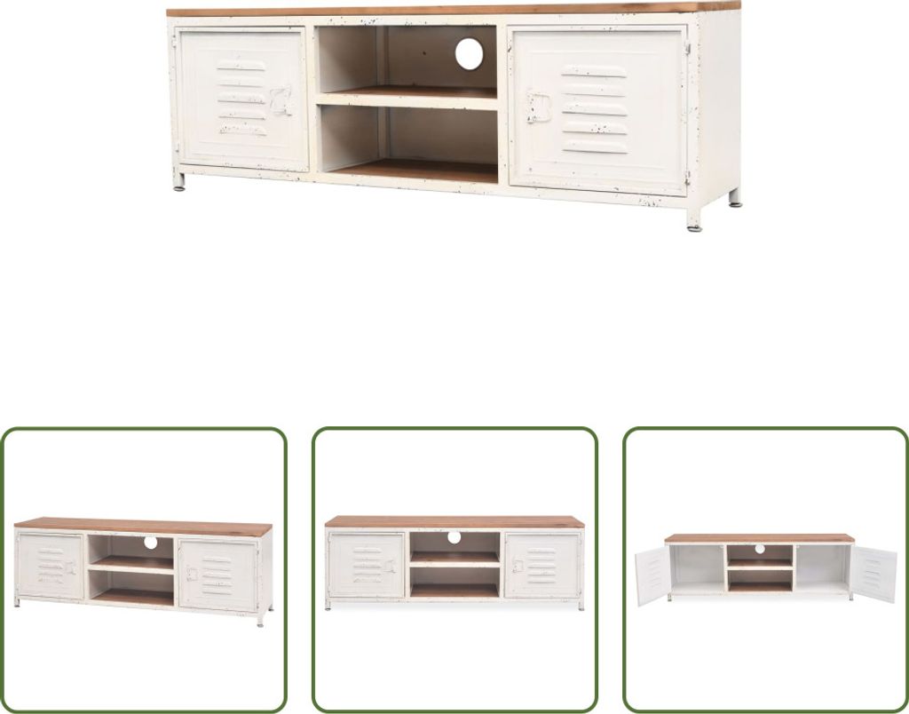 The Living Store TV-Schrank 120x30x40 cm Weiß