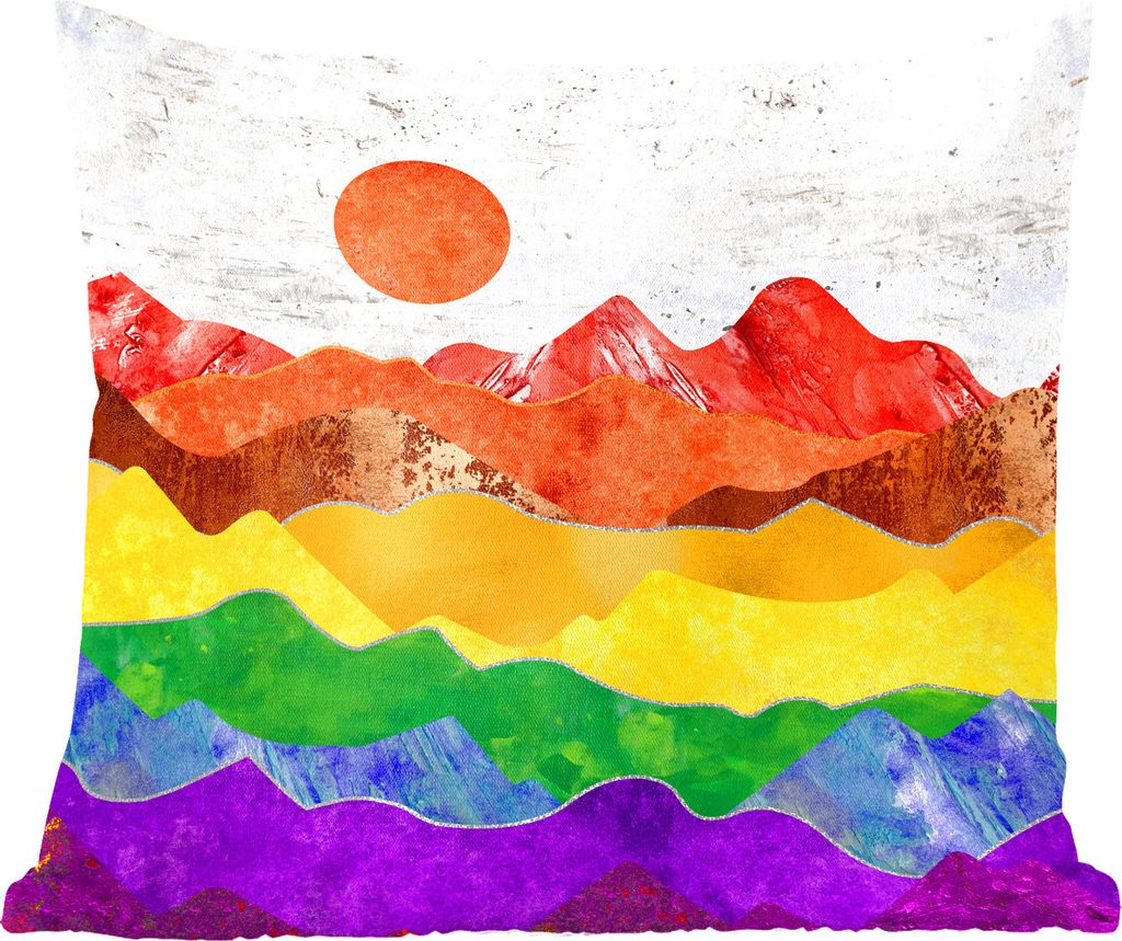 MuchoWow Zierkissen Sofakissen Wohnzimmer Dekokissen 40x40 cm Stolz - Regenbogen - Schwul - Foto Kissen - Schlafzimmer Dekoration