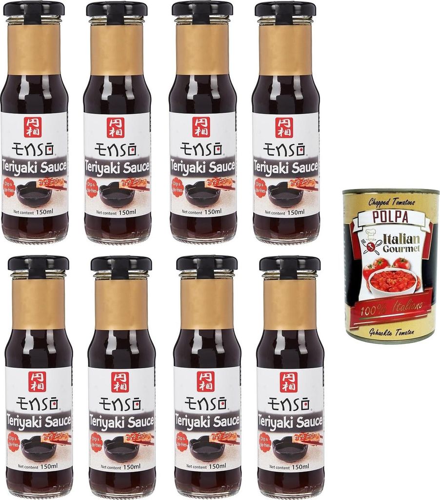 Enso Salsa Teriyaki Sauce cuisine 8x150ml + Italian Gourmet Polpa di Pomodoro 400g