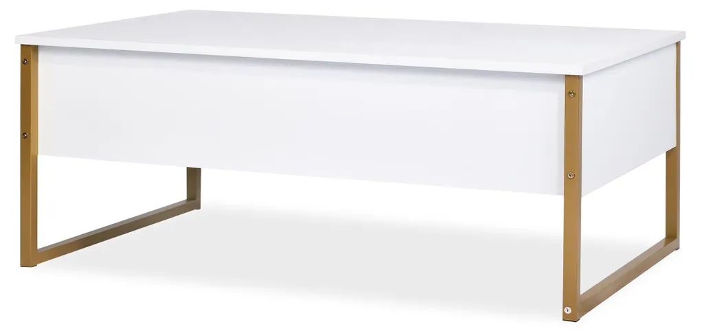 Table de salon design Valmain pour intérieur moderne blanc et or