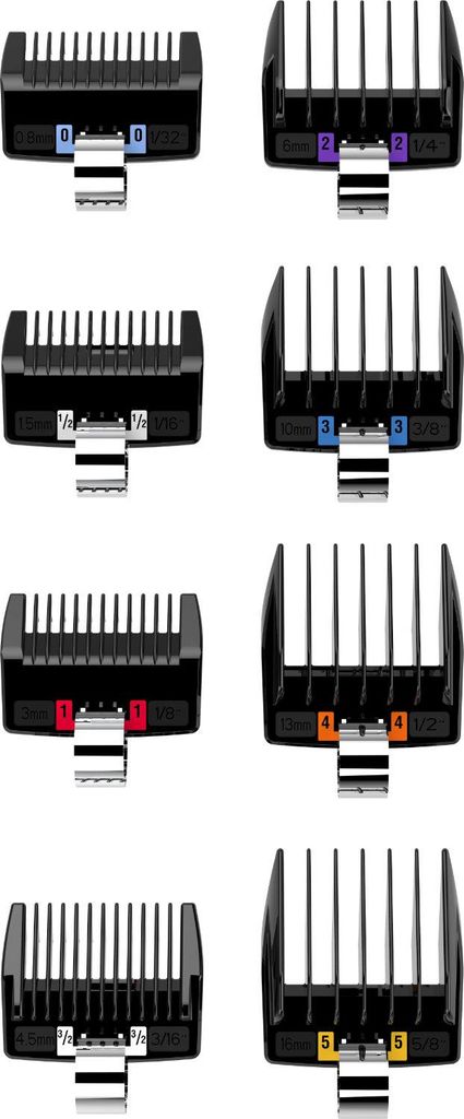 JRL Professional Univeral Clipper Guard Aufsteckkämme 0,8 mm - 16 mm (8-Teilig)