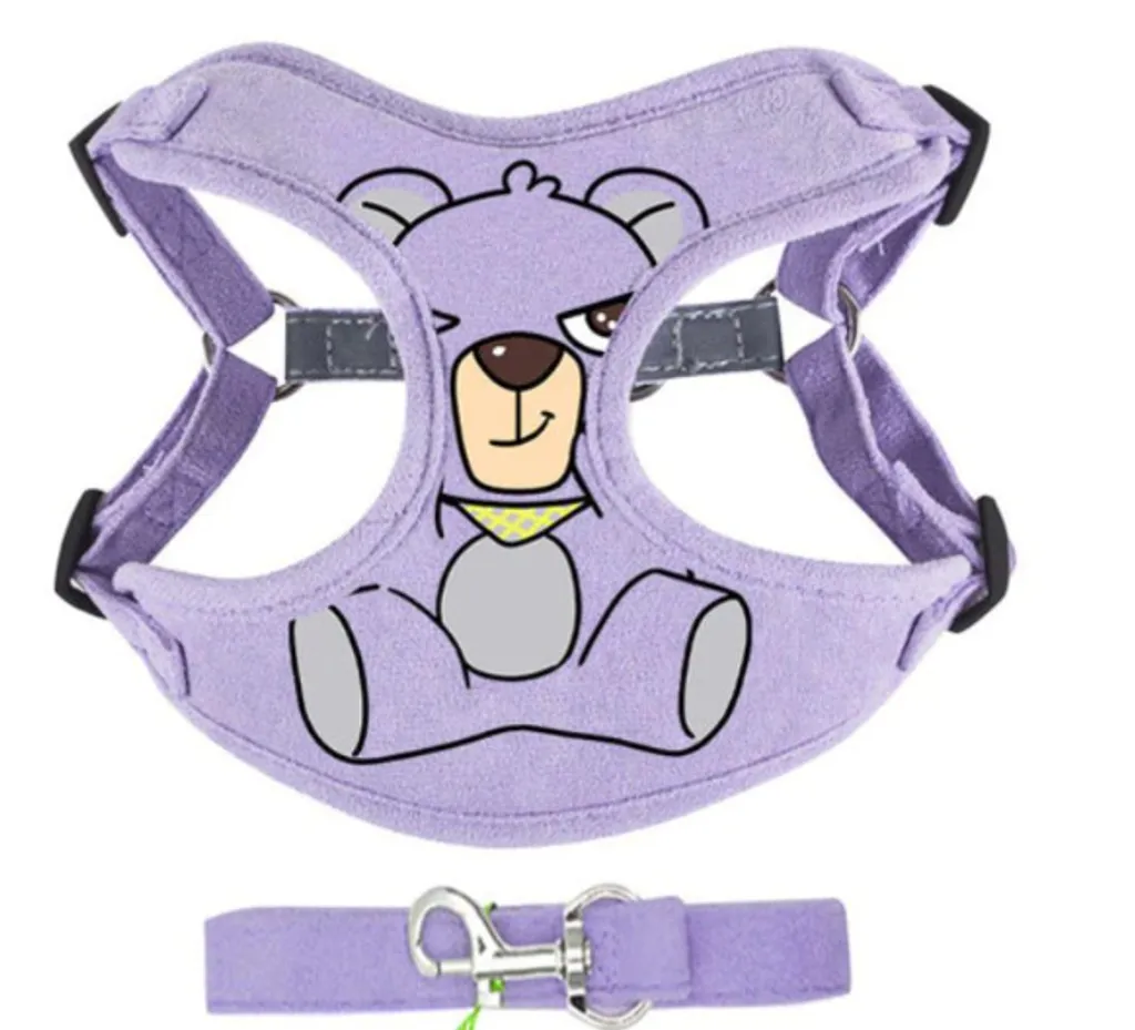 Pettorina Orso Viola XL: Avventure Sicure in Nylon Riflettente