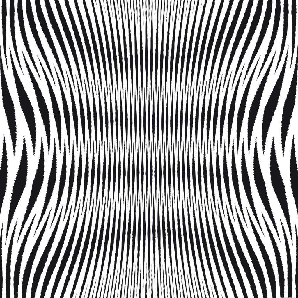 Optische Täuschungen Kunstdruck Bild - Geometrische Muster Schwarz Weiss (100 x 100 cm)