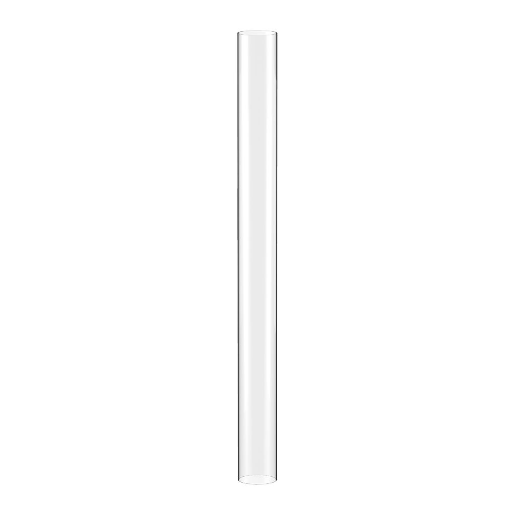 A clear, straight shot of a glass tube.