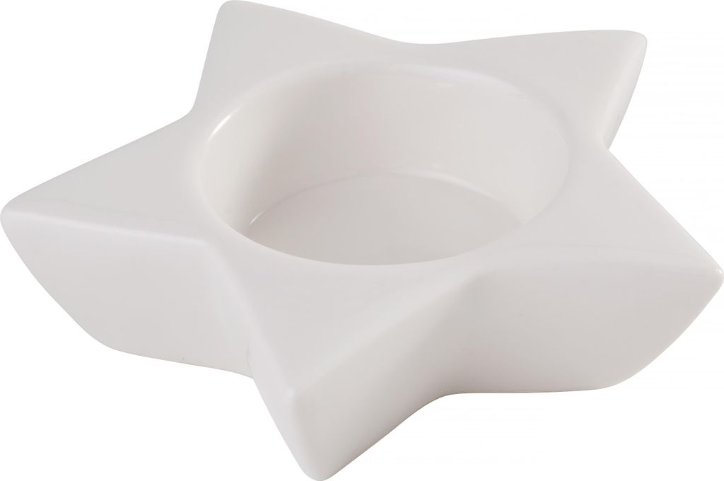 VBS Porzellan Teelichthalter Stern 10 cm Durchmesser 3 cm Höhe Kerzenhalter