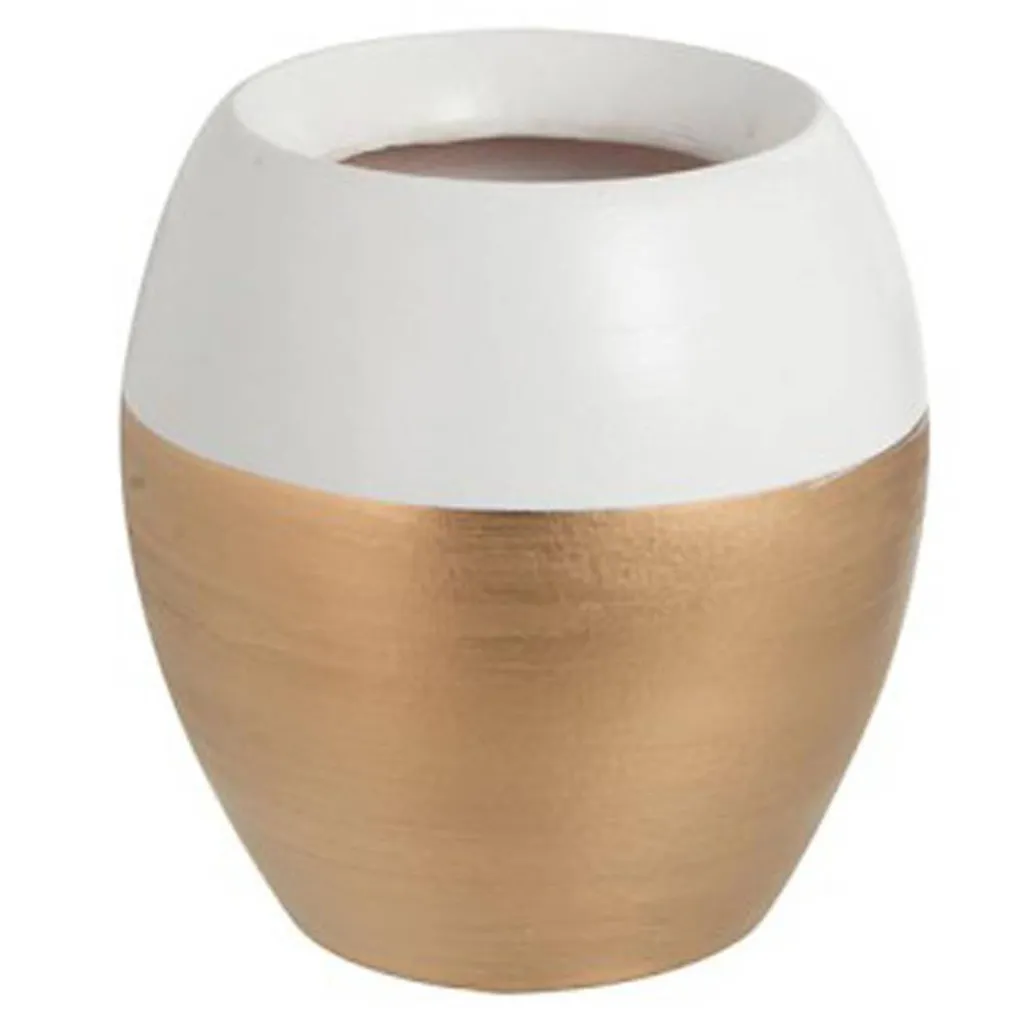 Embellir un Petit Vase avec le Bord de Vase J-Line Blanc et Or