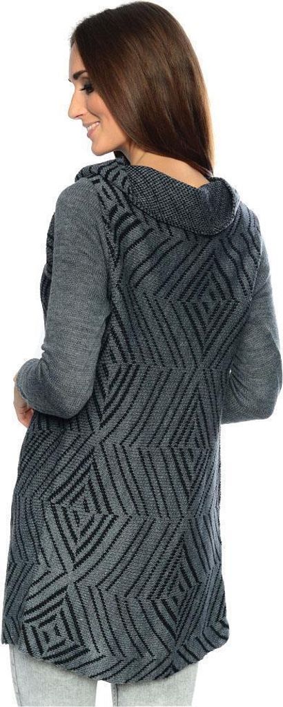 Strickjacke Sweats Poncho Umhang Cardigan Jacke; Grafit/S/M