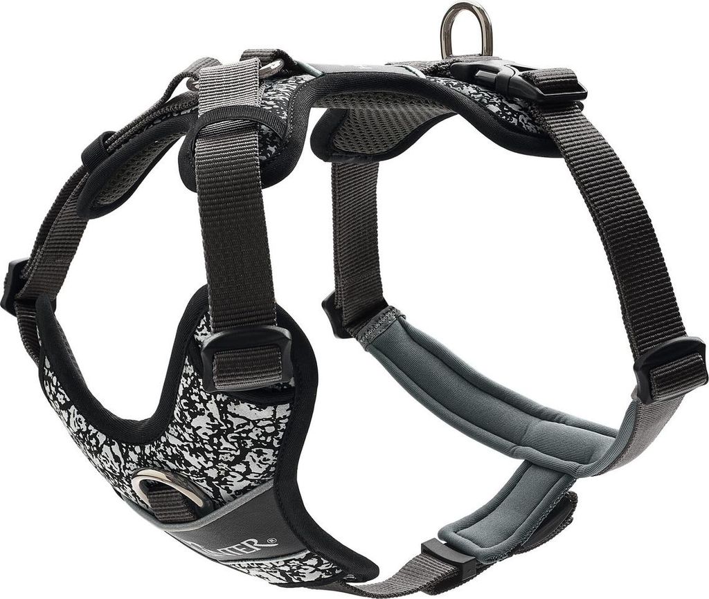 Hunter Geschirr Divo Reflect, Farbe:schwarz/grau, Größen:L-XL