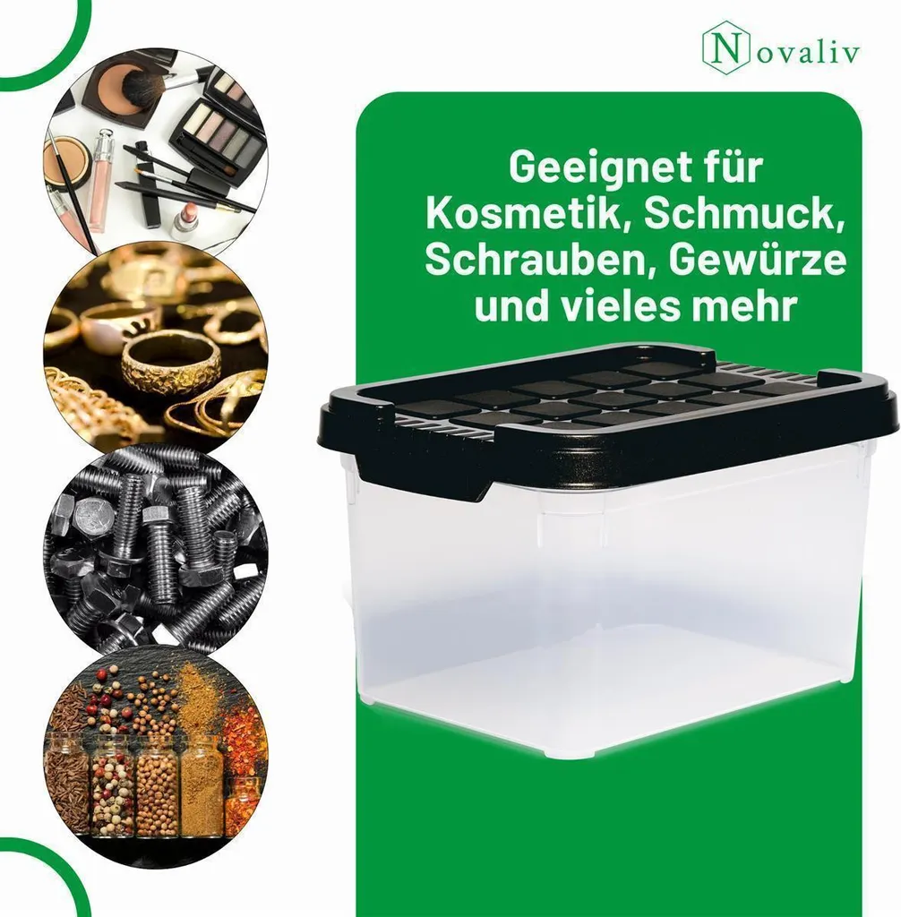 Optimisez votre Espace avec ces 4 Boîtes Empilables Anthracite de 2L - 6
