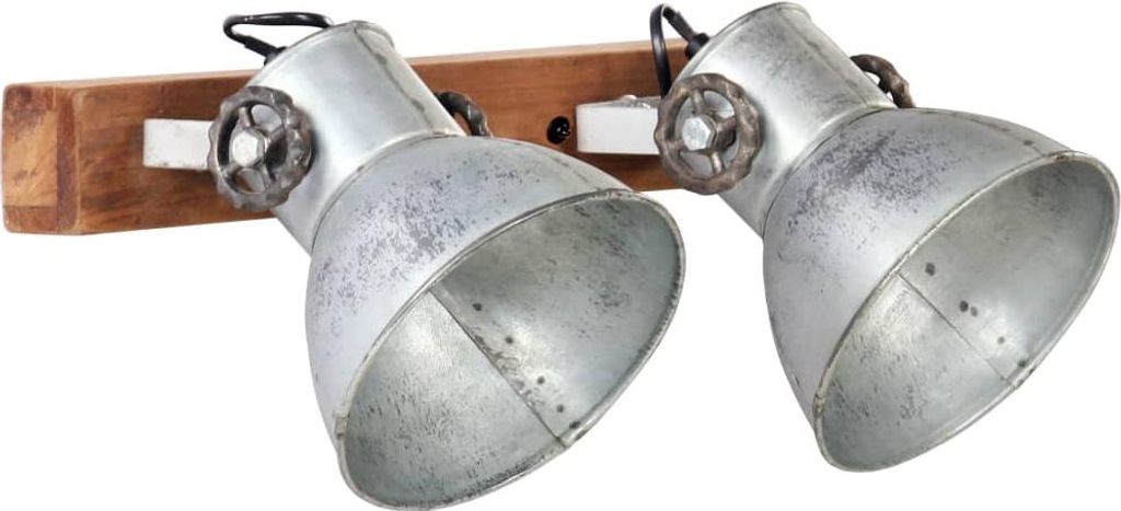 vidaXL Wandlampe Industriestil Silbern 45x25 cm E27
