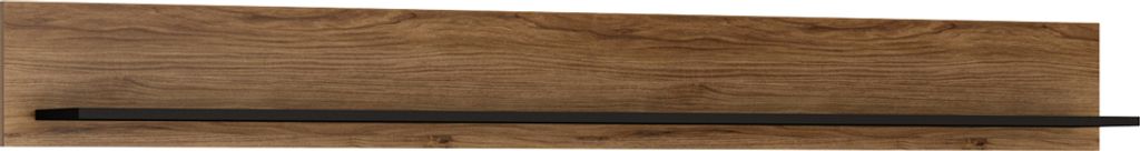 Wandboard Wandregal 197 cm BRISTOL-129 in Catania Eiche Nb. mit schwarz, B/H/T: ca. 197,5/22/21 cm
