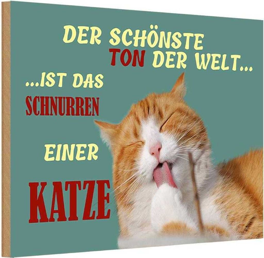 vianmo Holzschild 20x30 cm Schönste Ton ist Katzenschnurren Tier Haustier