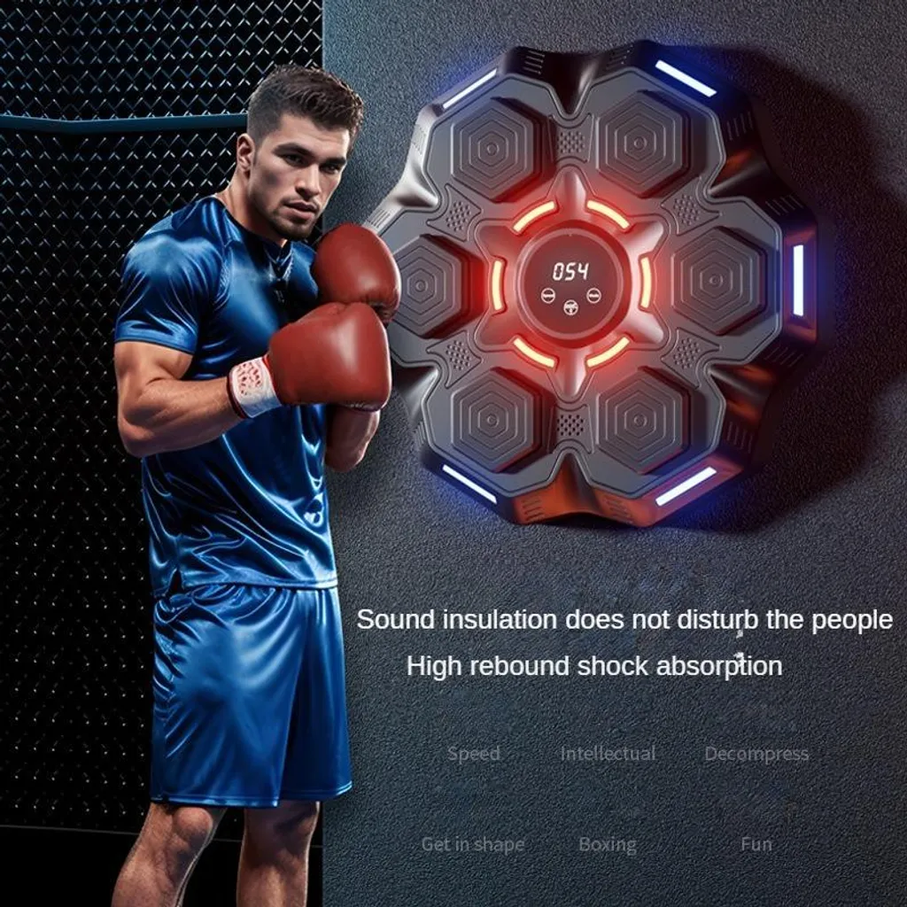 Machine de Boxe Murale Musicale Bluetooth avec Cibles Lumineuses LED - 2