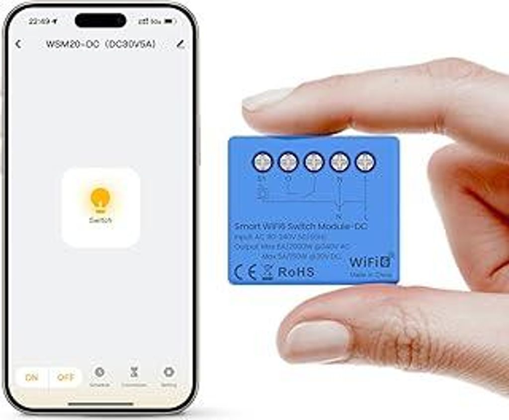 MIUCDA Mini WiFi 6 Smart Relais Schalter mit Potentialfreie Kontakte | Lichtschalter und Garagentoröffner | DIY Hausautomation | Kompatibel mit & ...