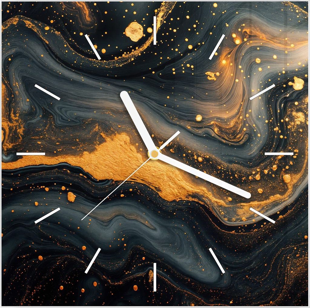 Wanduhr aus Glas mit Motiv Abstrakter Wirbel- 30 x 30 cm - Produktbild 