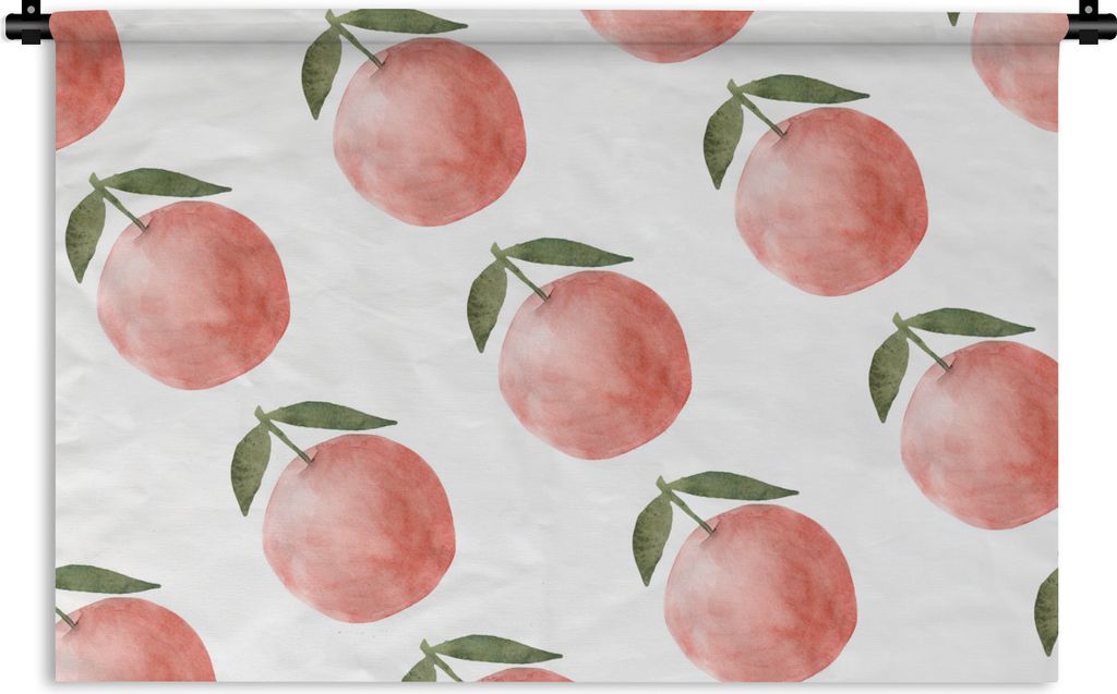 MuchoWow Wandteppich Wandbehang Äpfel - Obst - Schablonen 150x100 cm Tapisserie Dekoration Wandtuch - Waschbar - Tapisserien - Wand-Decke