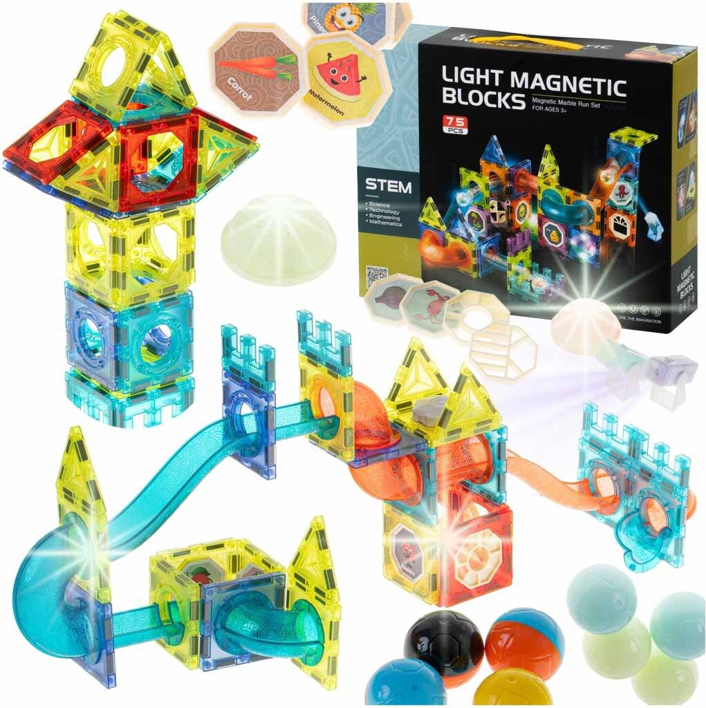 Pista per biglie magnetiche luminose 75el Immagine del prodotto 