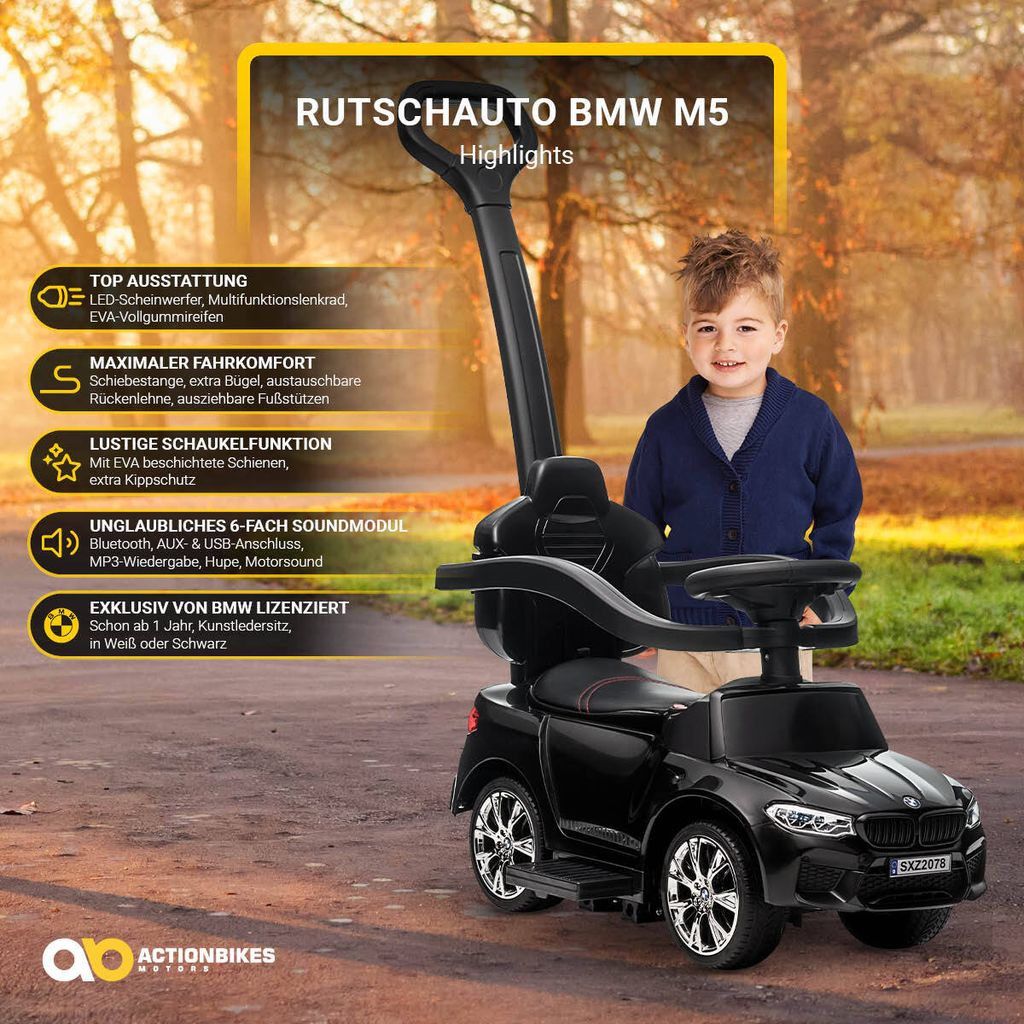 Actionbikes Motors Rutschauto BMW M5 – Mit Schiebestange – Produktbild 2